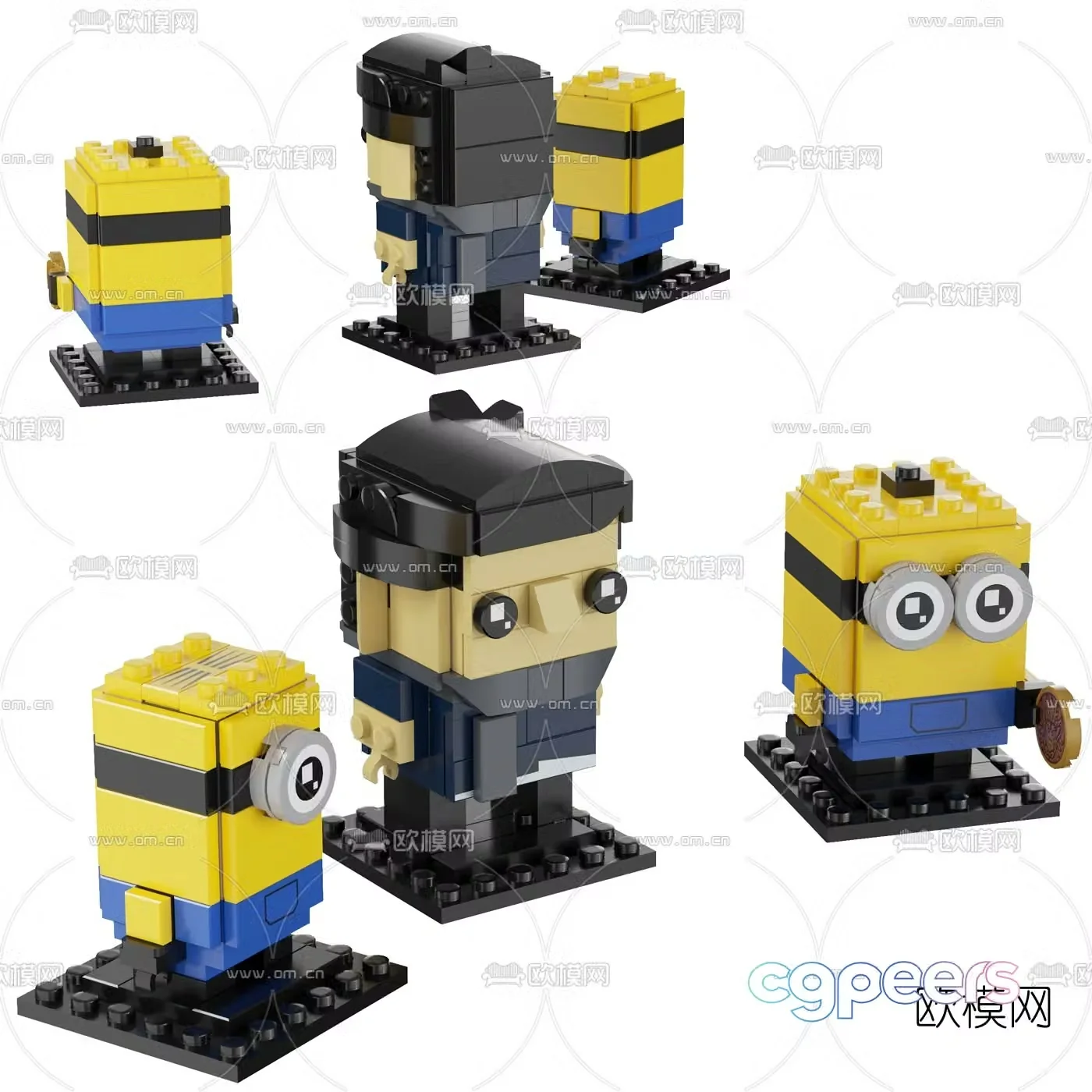 Modern Despicable Me Minions building block toy 3d model