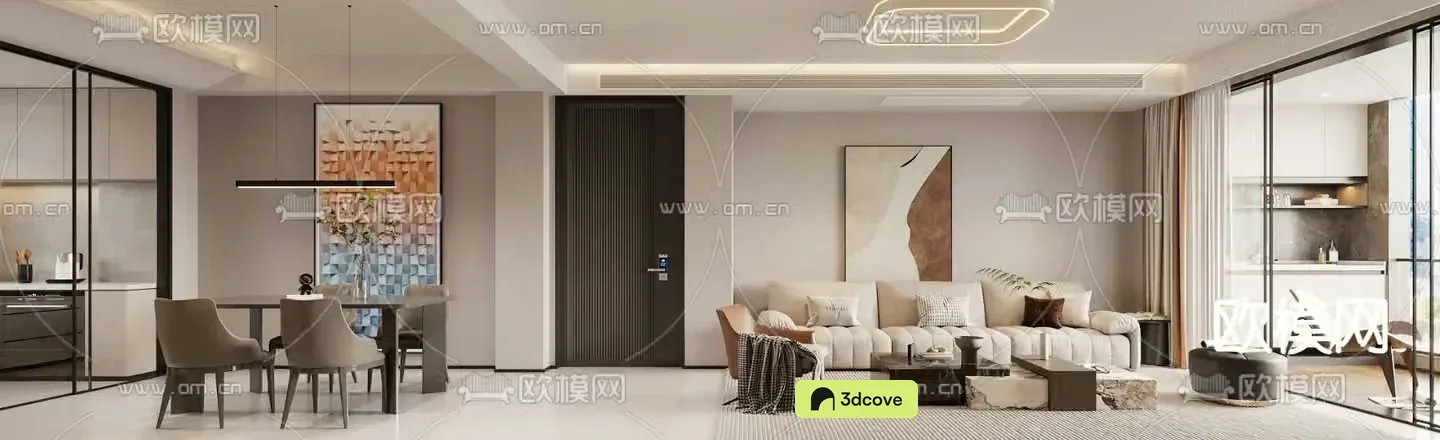 Modern living room dining room
