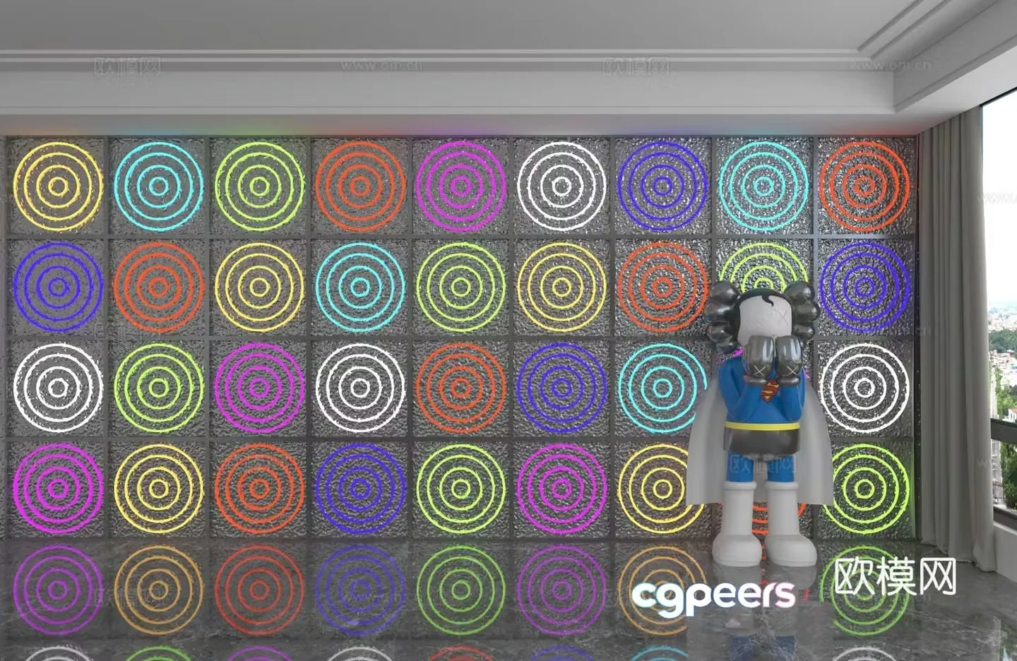 Modern background wall 3d model