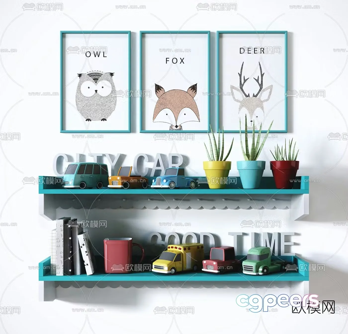 Nordic children’s wall decoration stand 3d model