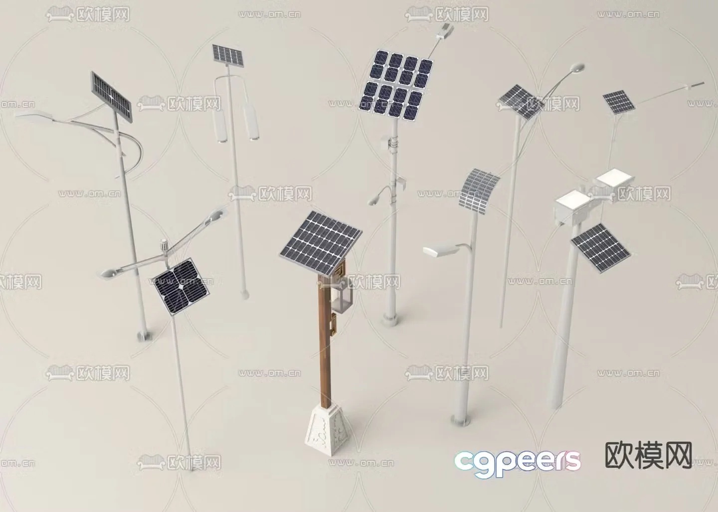 Outdoor lights Landscape lights Energy-saving lights Street lights 3D model