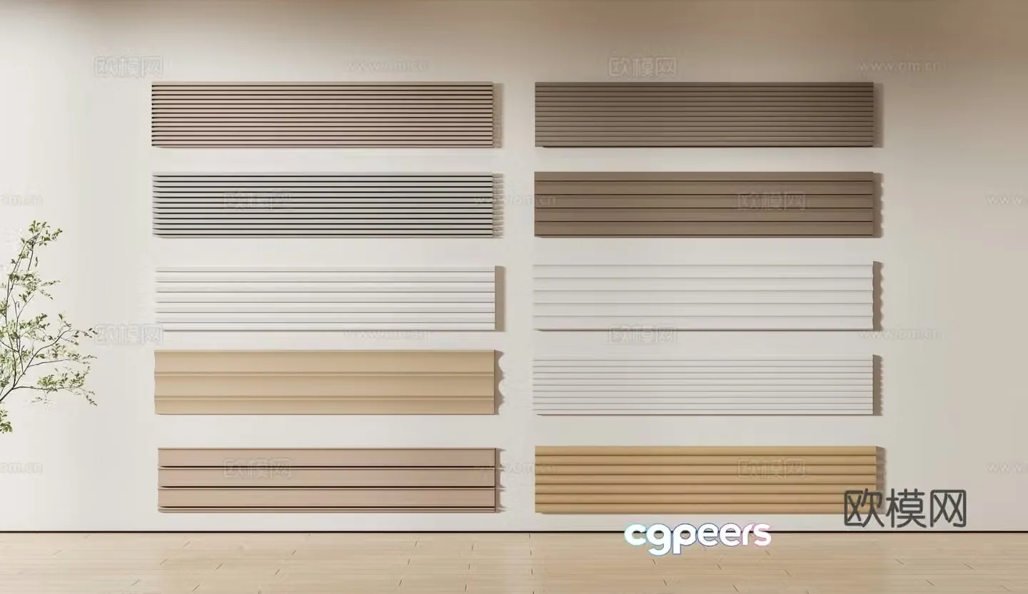 Wainscoting grating Great Wall board 3D model