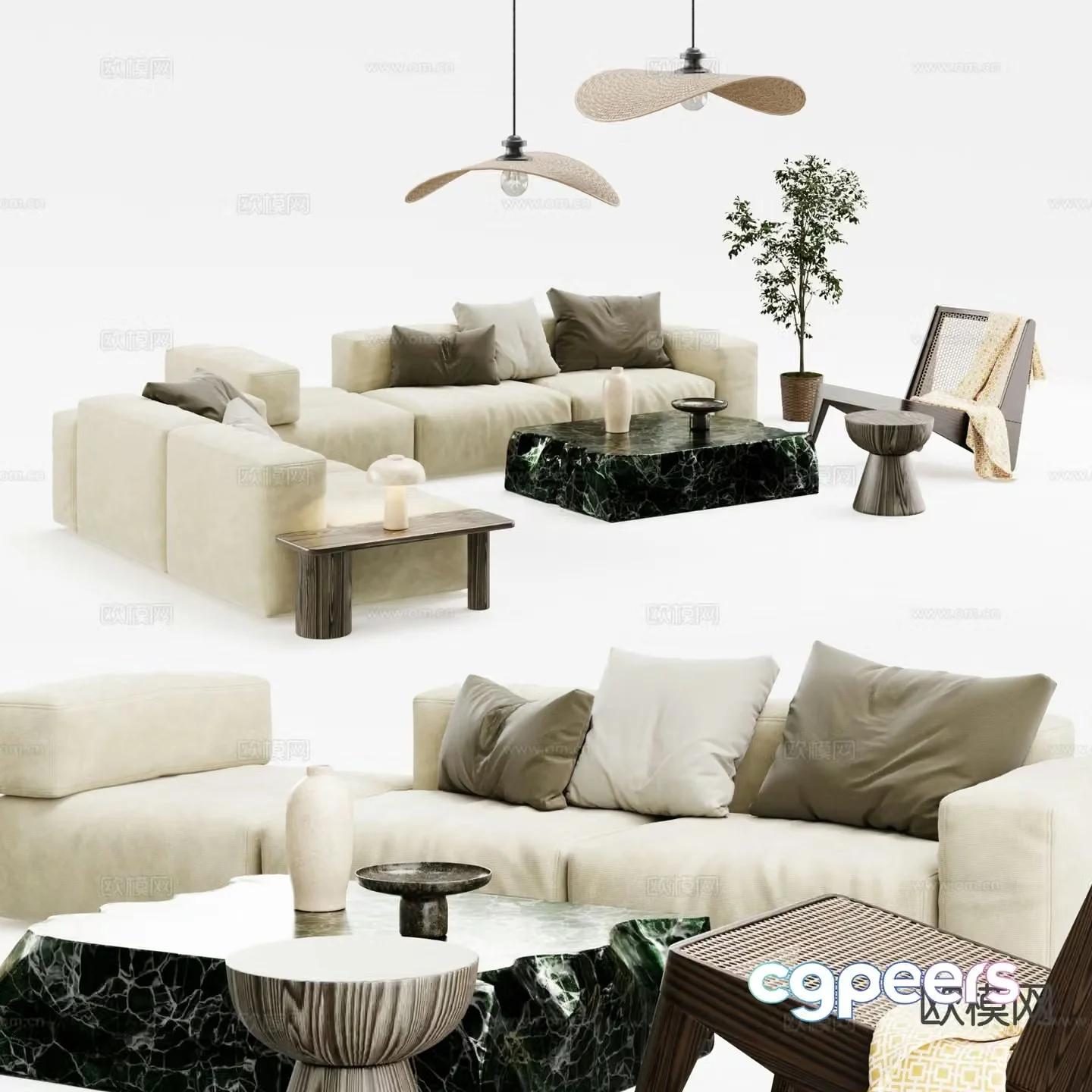 Modern modular sofa corner sofa 3d model