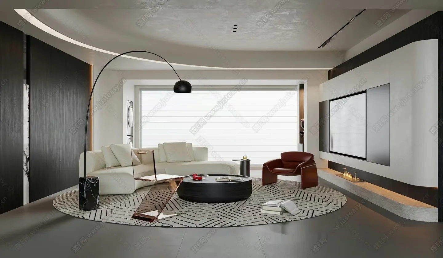 Modern Living Room 3D Model – 5706 – VRAY Render