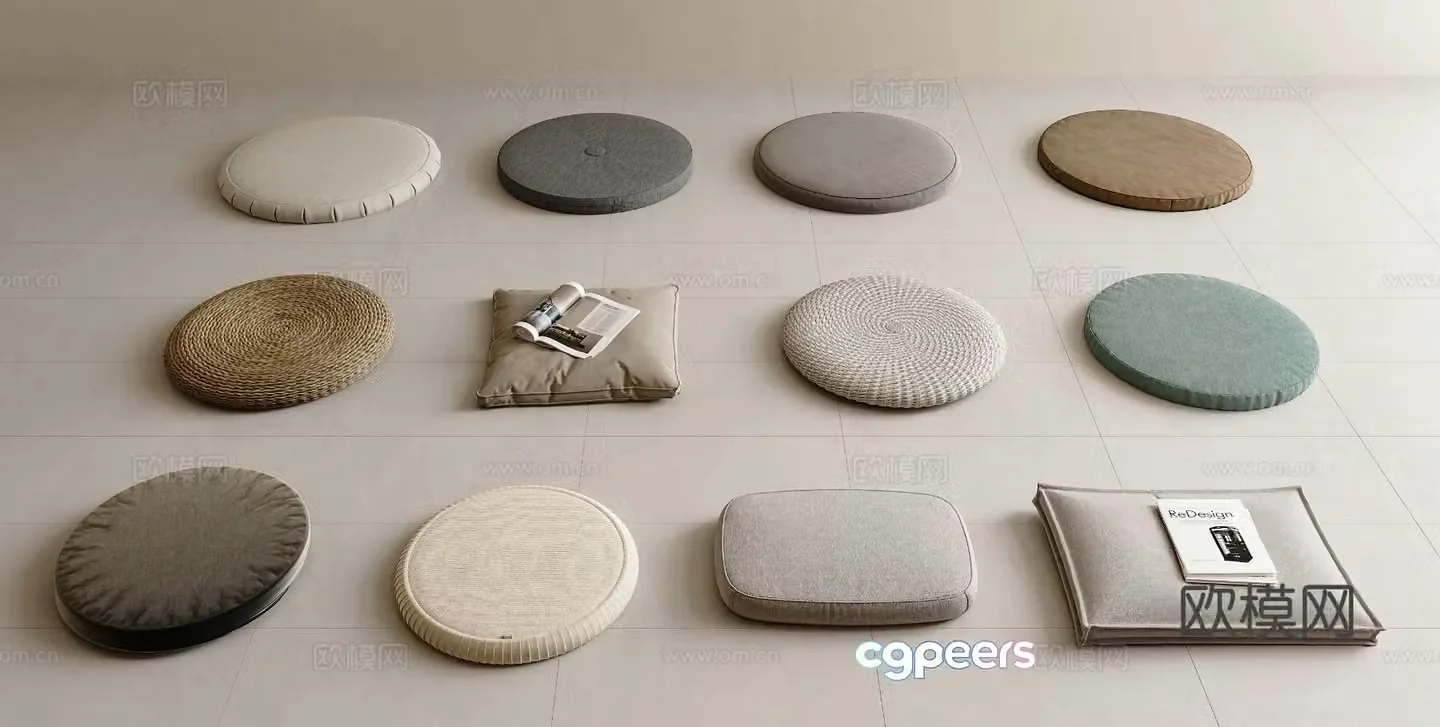 Modern cushion round cushion bay window cushion futon 3D model