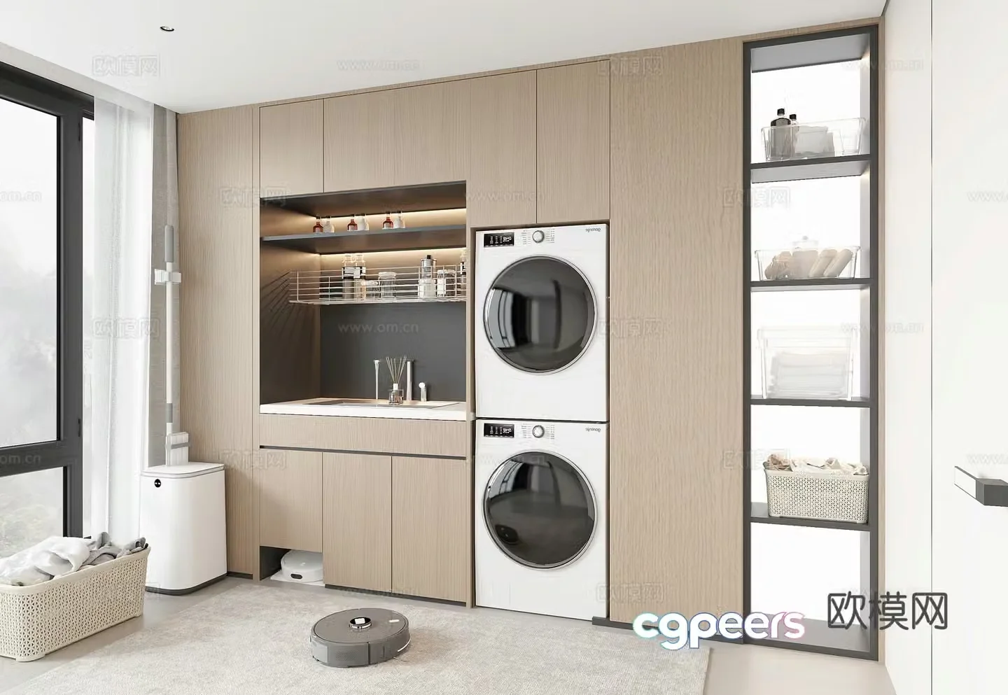 Modern washing machine cabinet 3d model