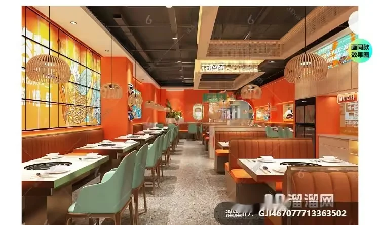 A Restaurant Interior 3D Model – 5696 – VRAY Render
