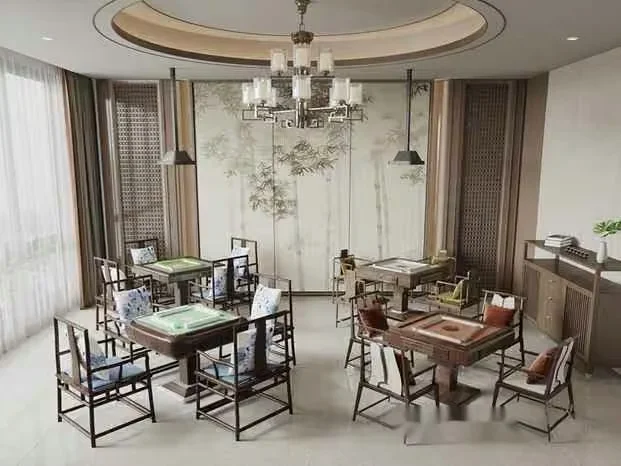 The Single Main Subject Is A Dining Room With Wooden Tables And Chairs 3D Model – 7747 – VRAY Render