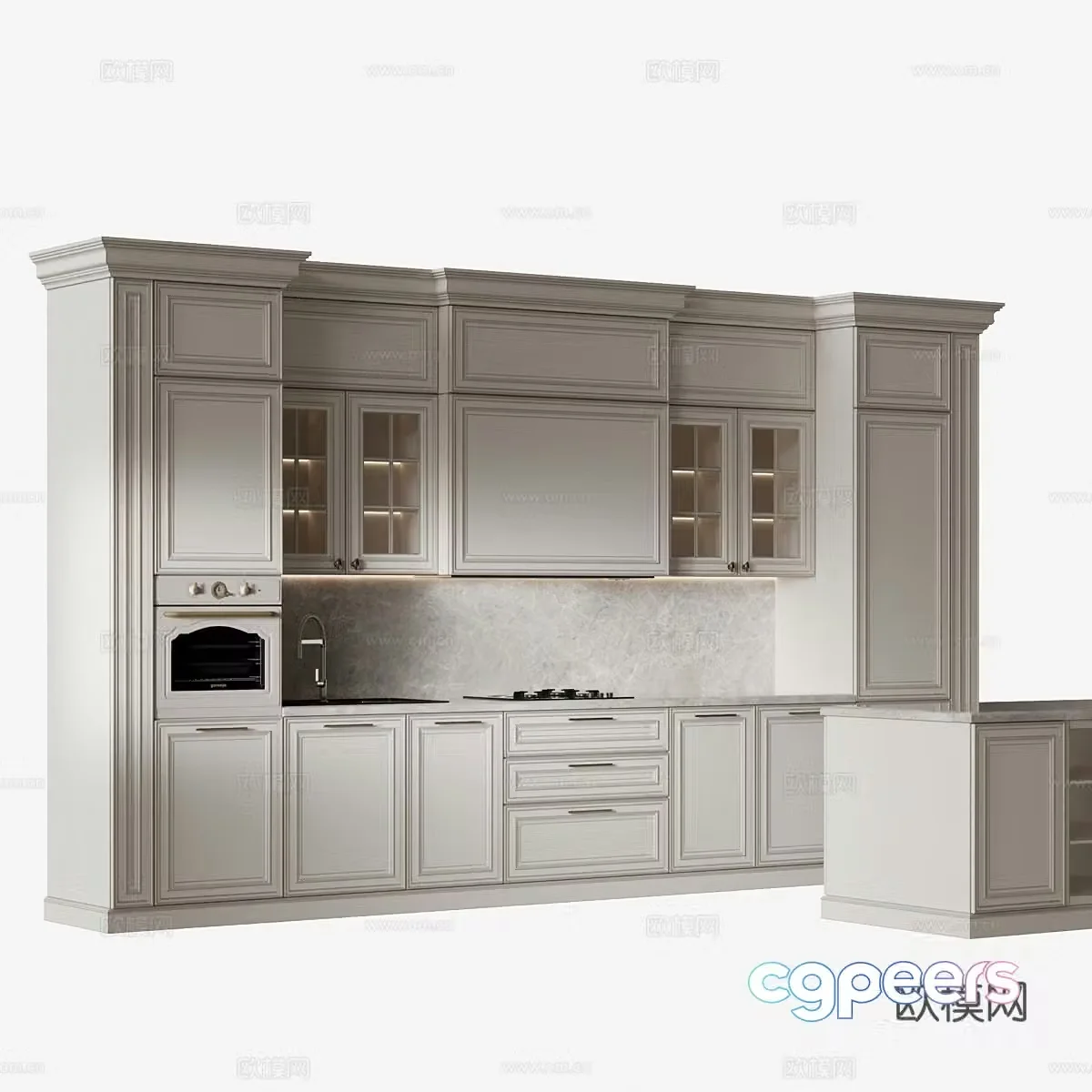 American simple cabinet 3d model