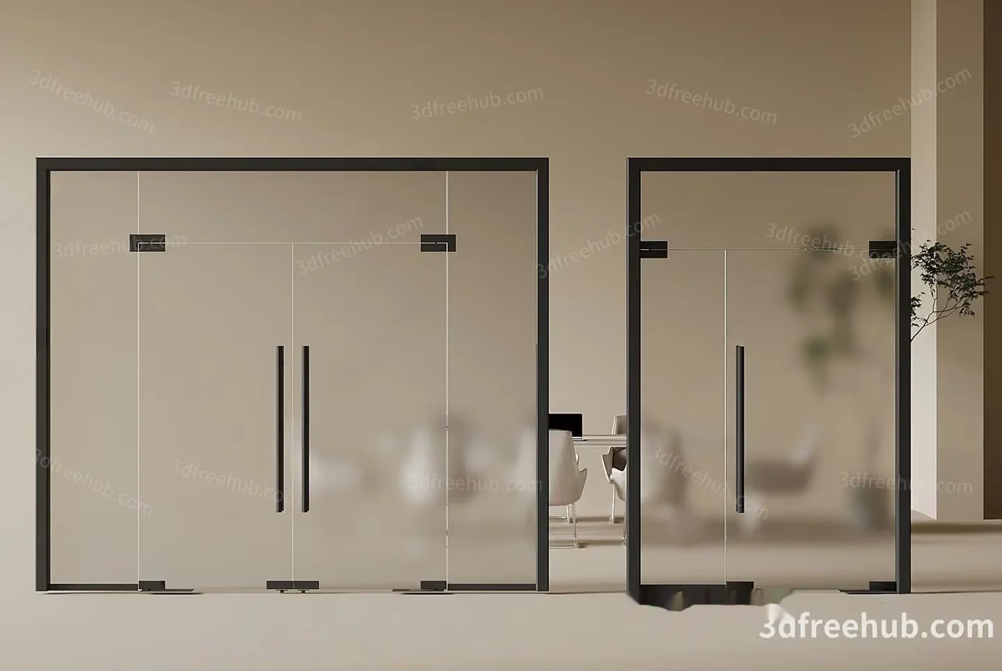 Modern Office Space 3D Model – 22669 – VRAY Render