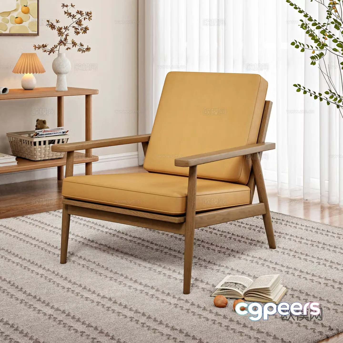 Wabi-sabi chair leisure chair 3d model