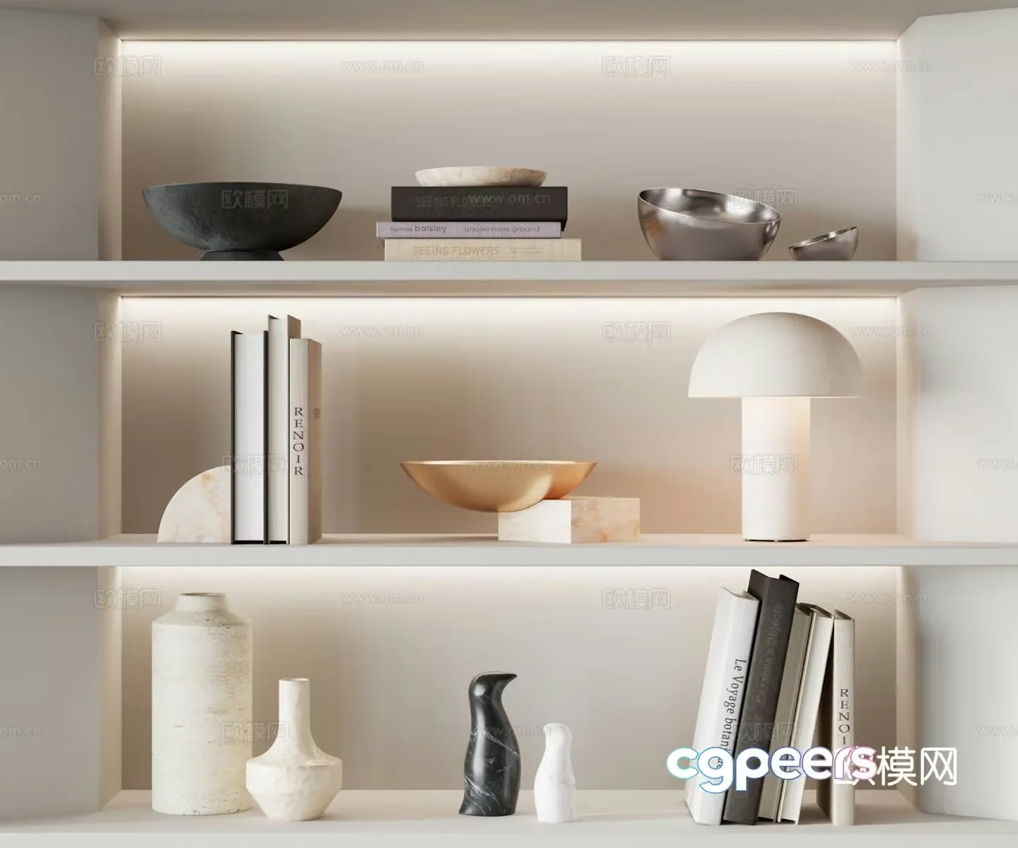 Modern jewelry books desk lamp 3d model