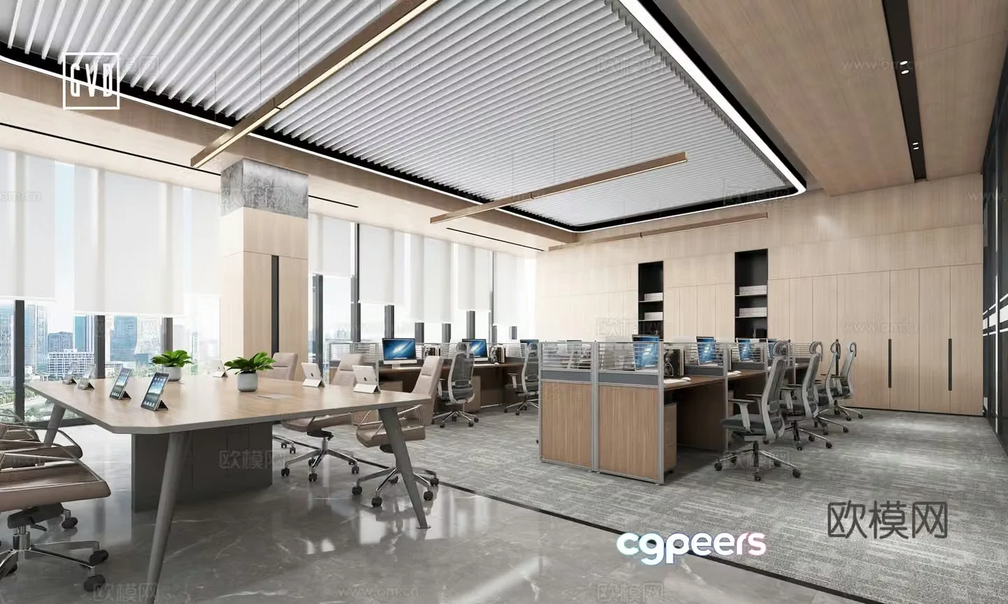 Modern office Simple office Fashion office Living area Custom office furniture Mi 3d model