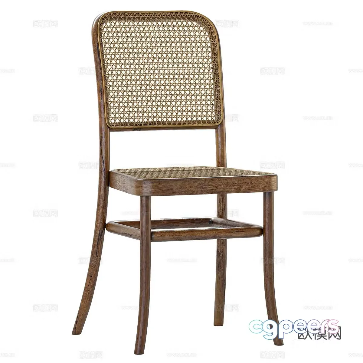 New Chinese style Wasabi Indonesia teak dining chair 3D model