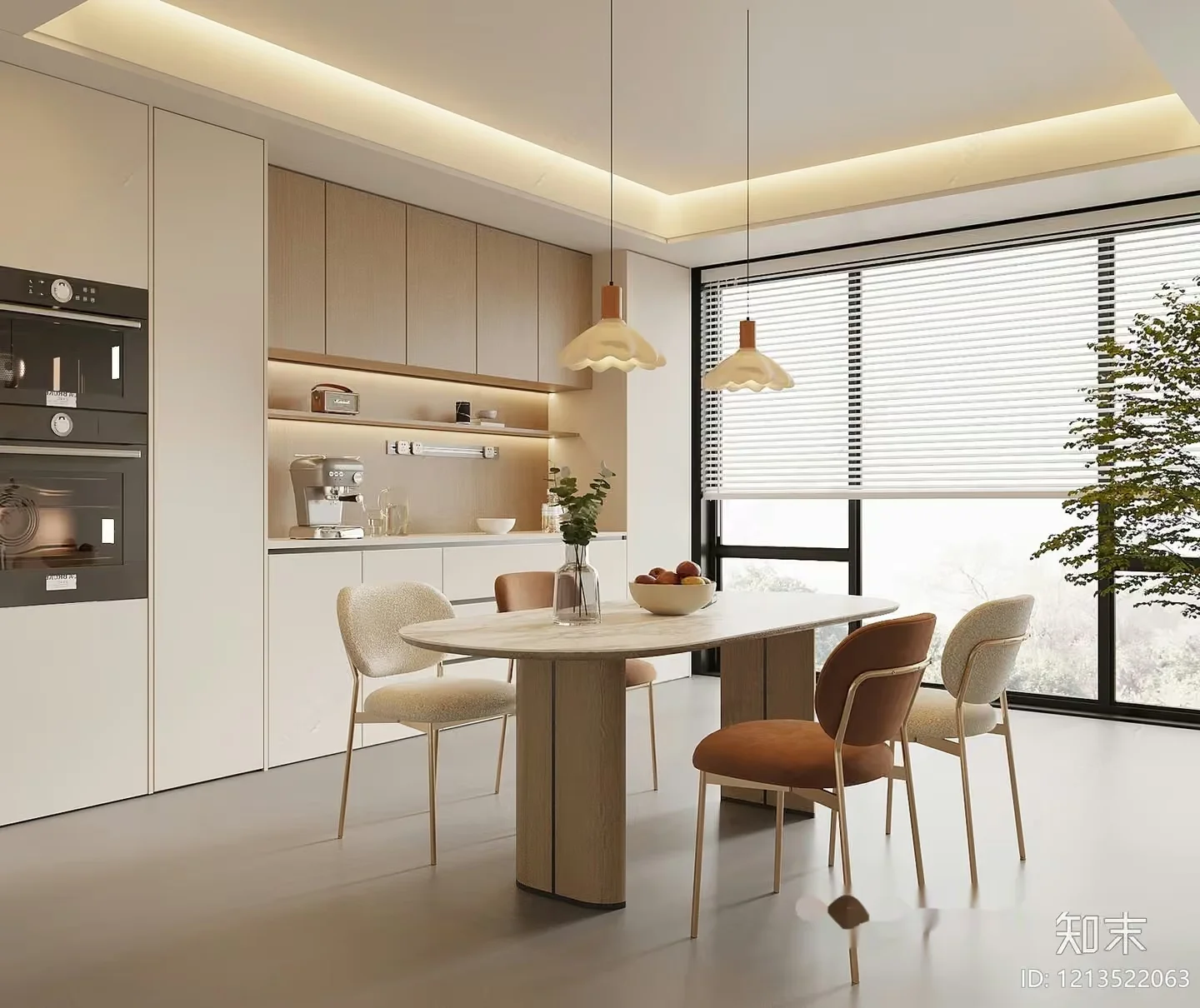 Modern Minimalist Kitchen 3D Model – 13878 – VRAY Render