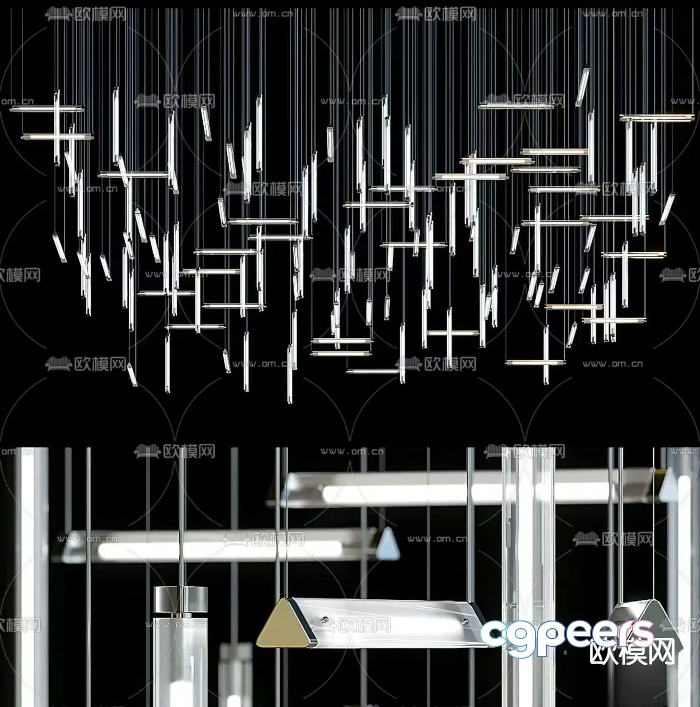 Lasvit chandelier decorative lamp 3d model
