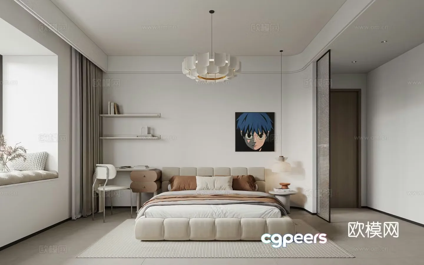 Modern bedroom master bedroom 3d model