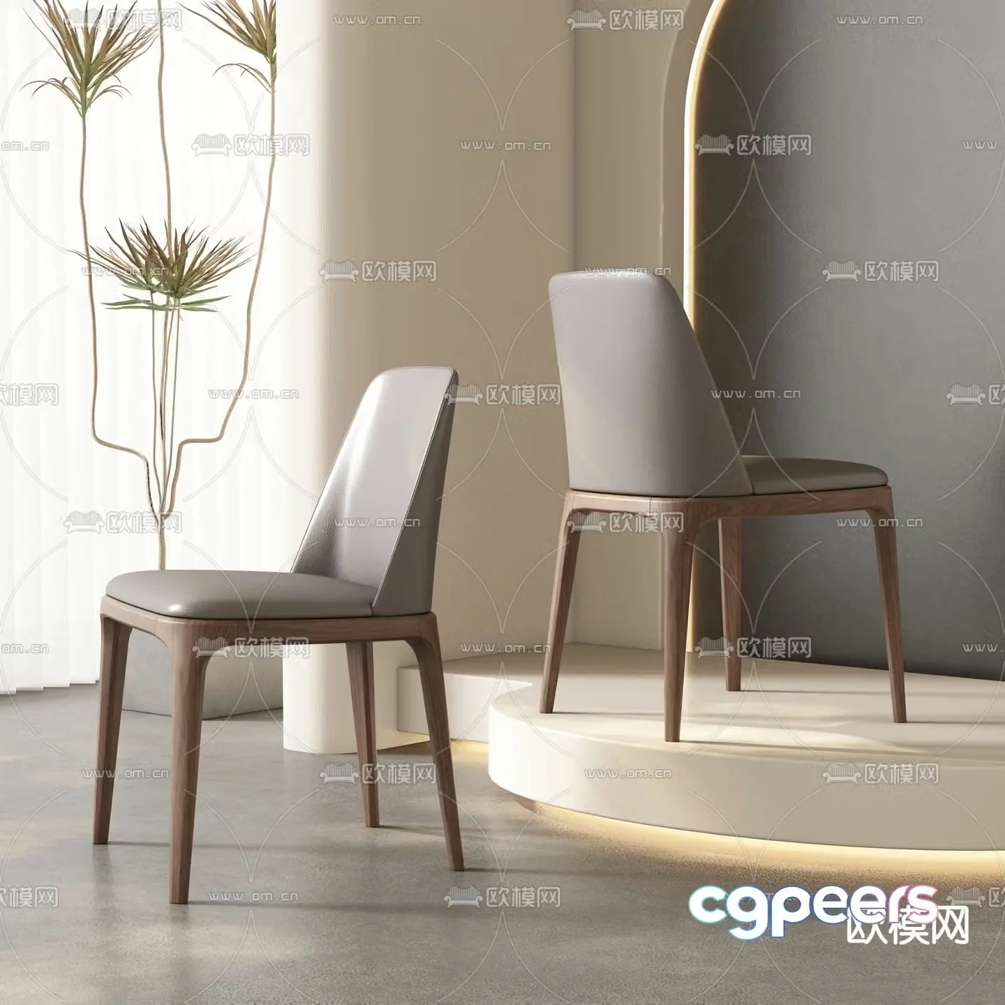 leather chair dining chair 3d model