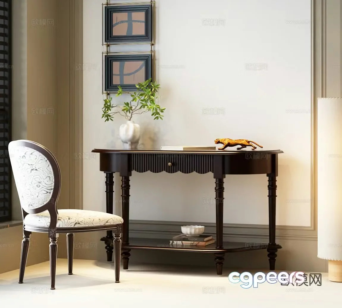 Modern French medieval porch cabinet porch cabinet French medieval porch cabinet 3D model