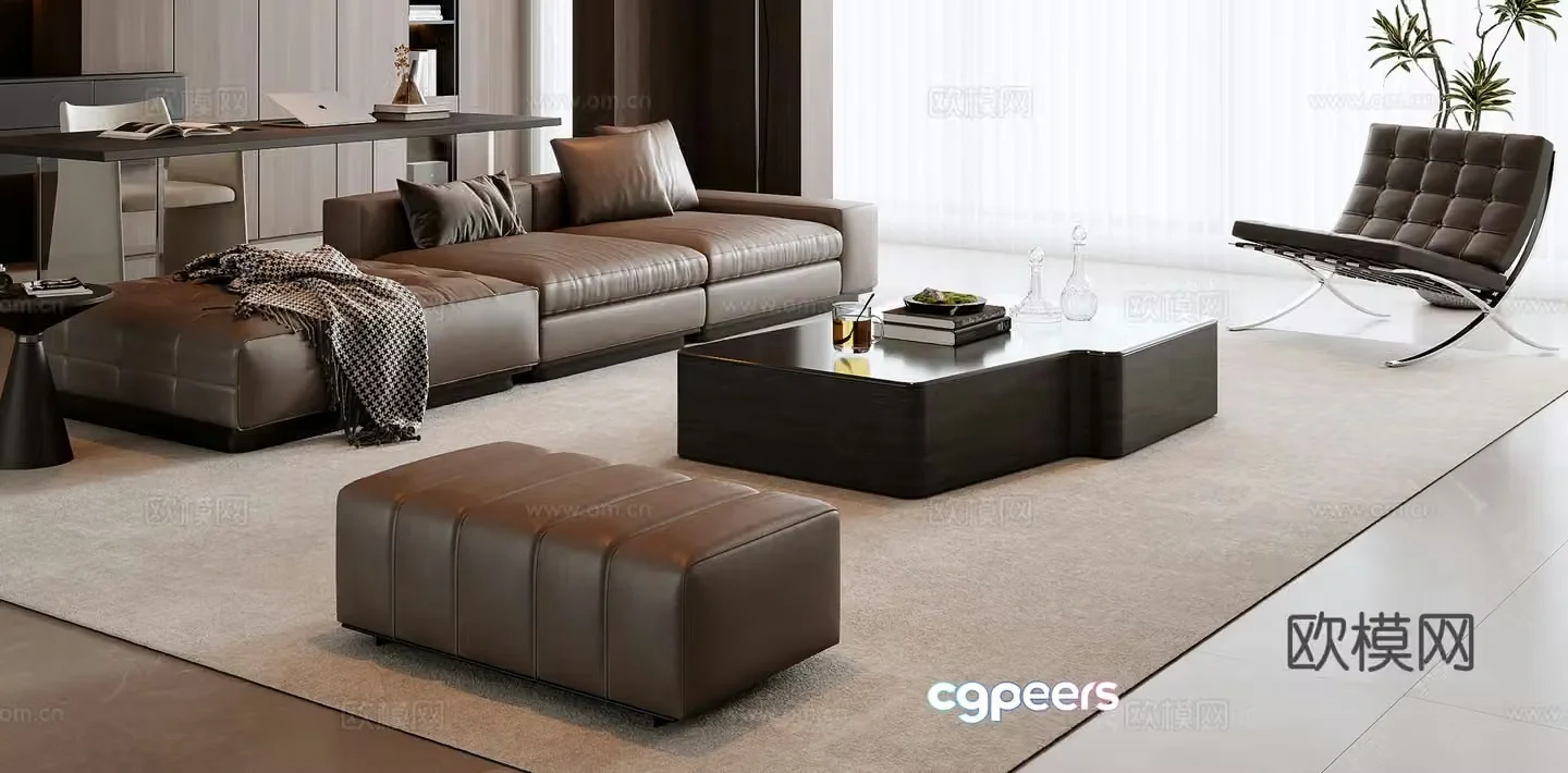 Italian sofa modular sofa 3d model