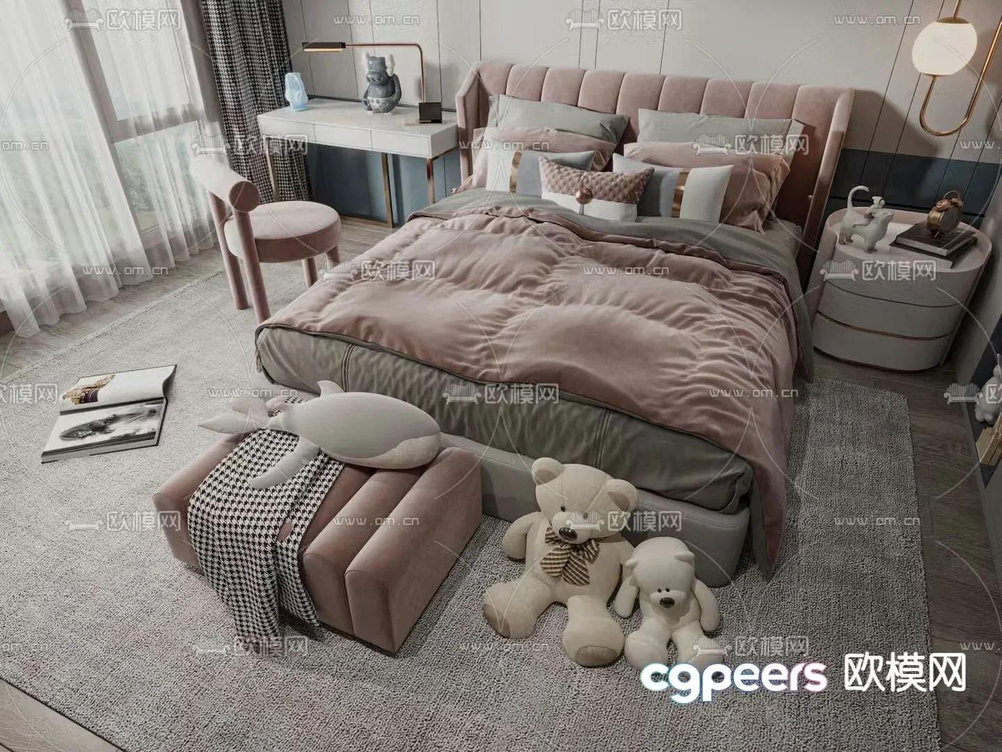 Modern children’s bed 3d model