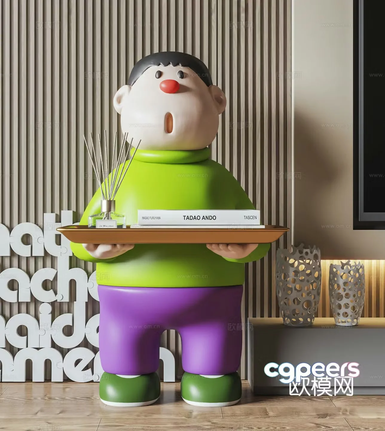 Modern cartoon shelf 3d model