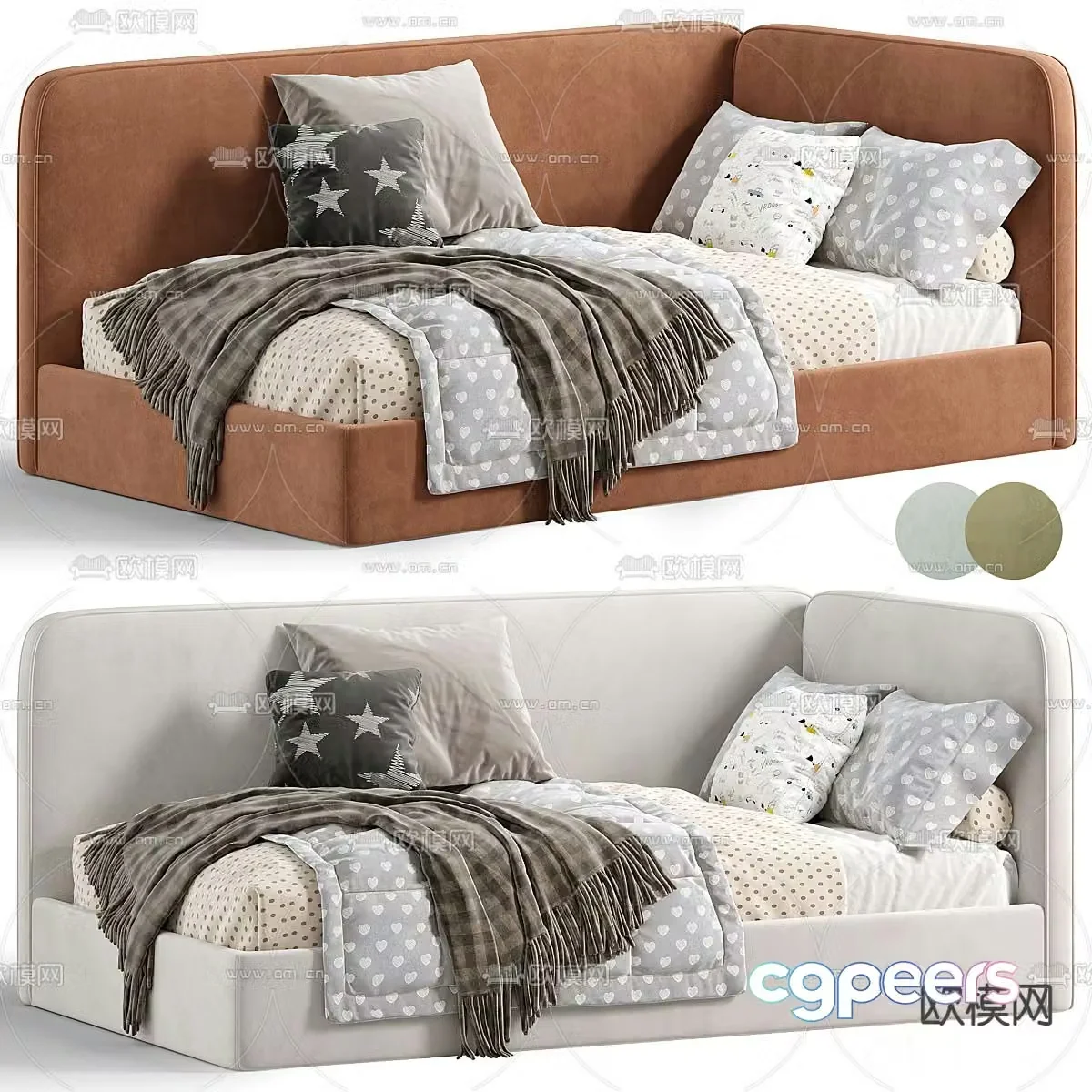Modern children’s bed sofa bed 3d model