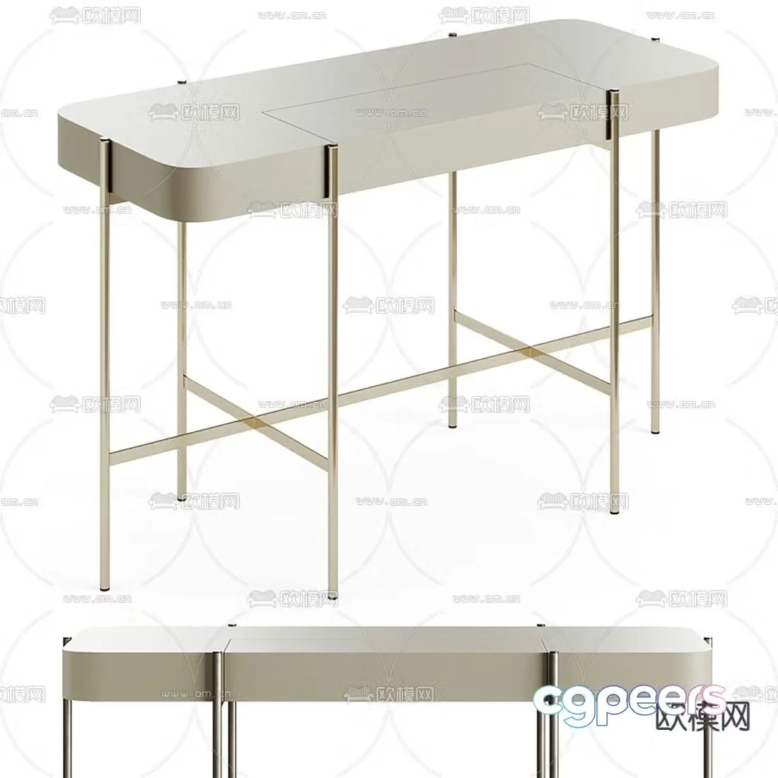 FENDI modern white painted dresser 3d model
