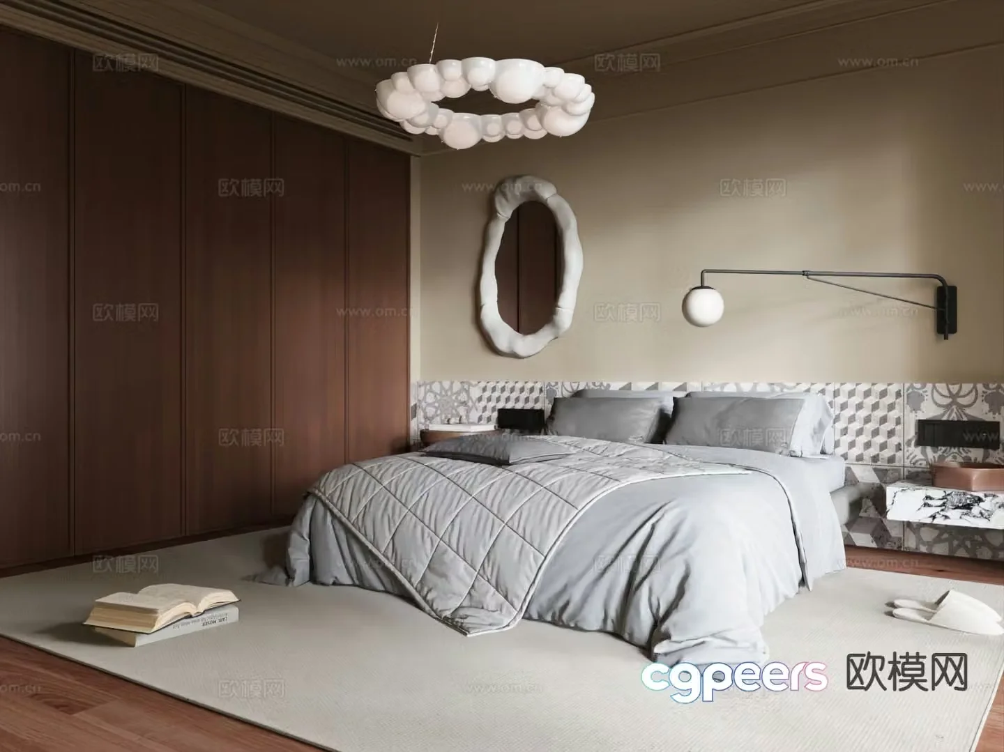 Medieval style bedroom master bedroom 3d model