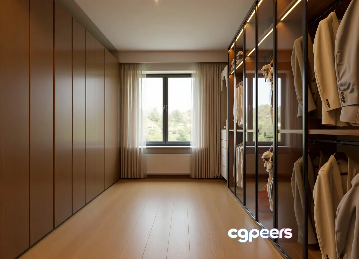 Modern Walk-In Closet 3D Model – 6204 – VRAY Render
