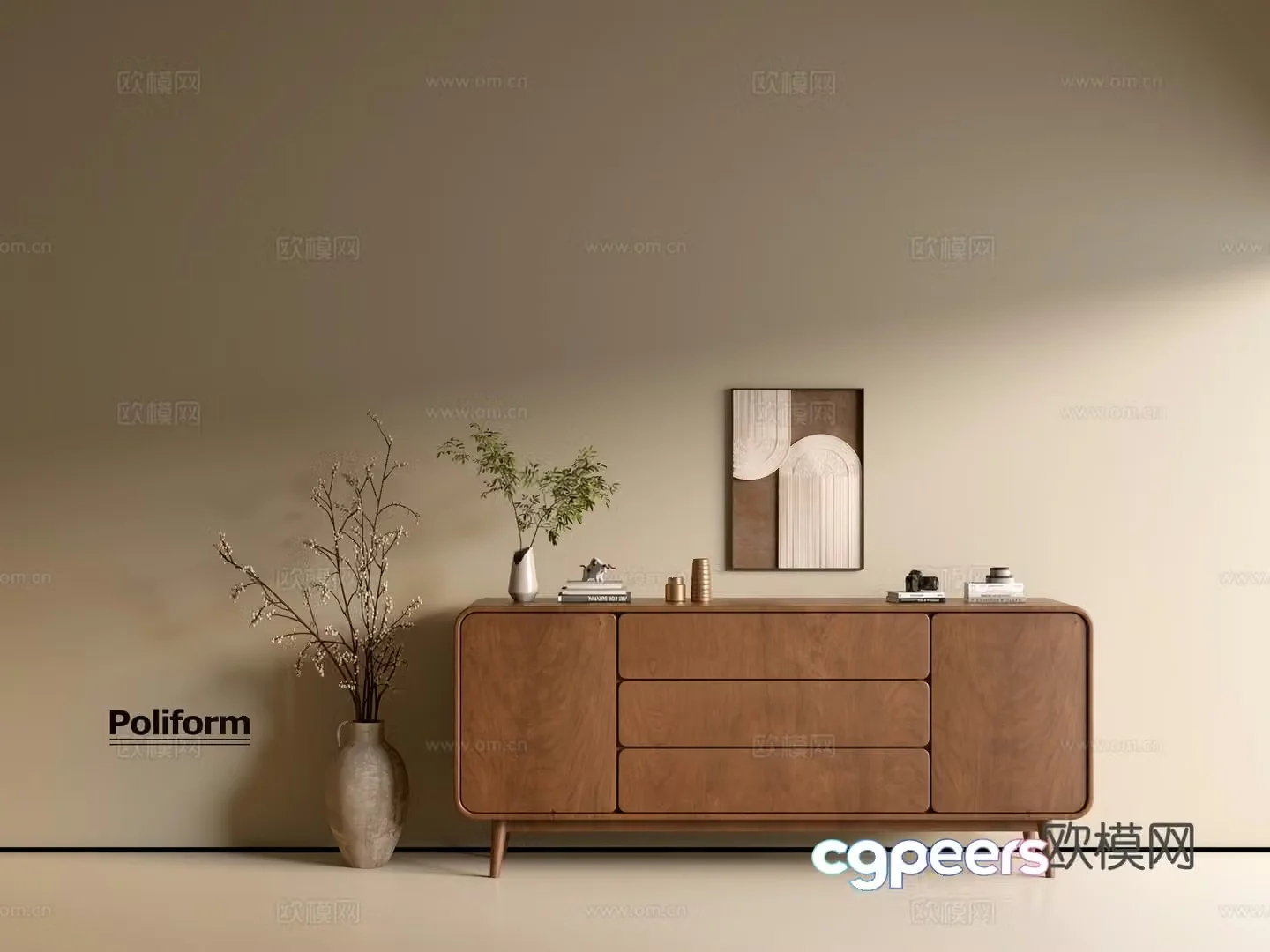 Modern wood grain cabinet ins wind minimalist wind cabinet whole cabinet sideboard balcony cabinet storage 3D model