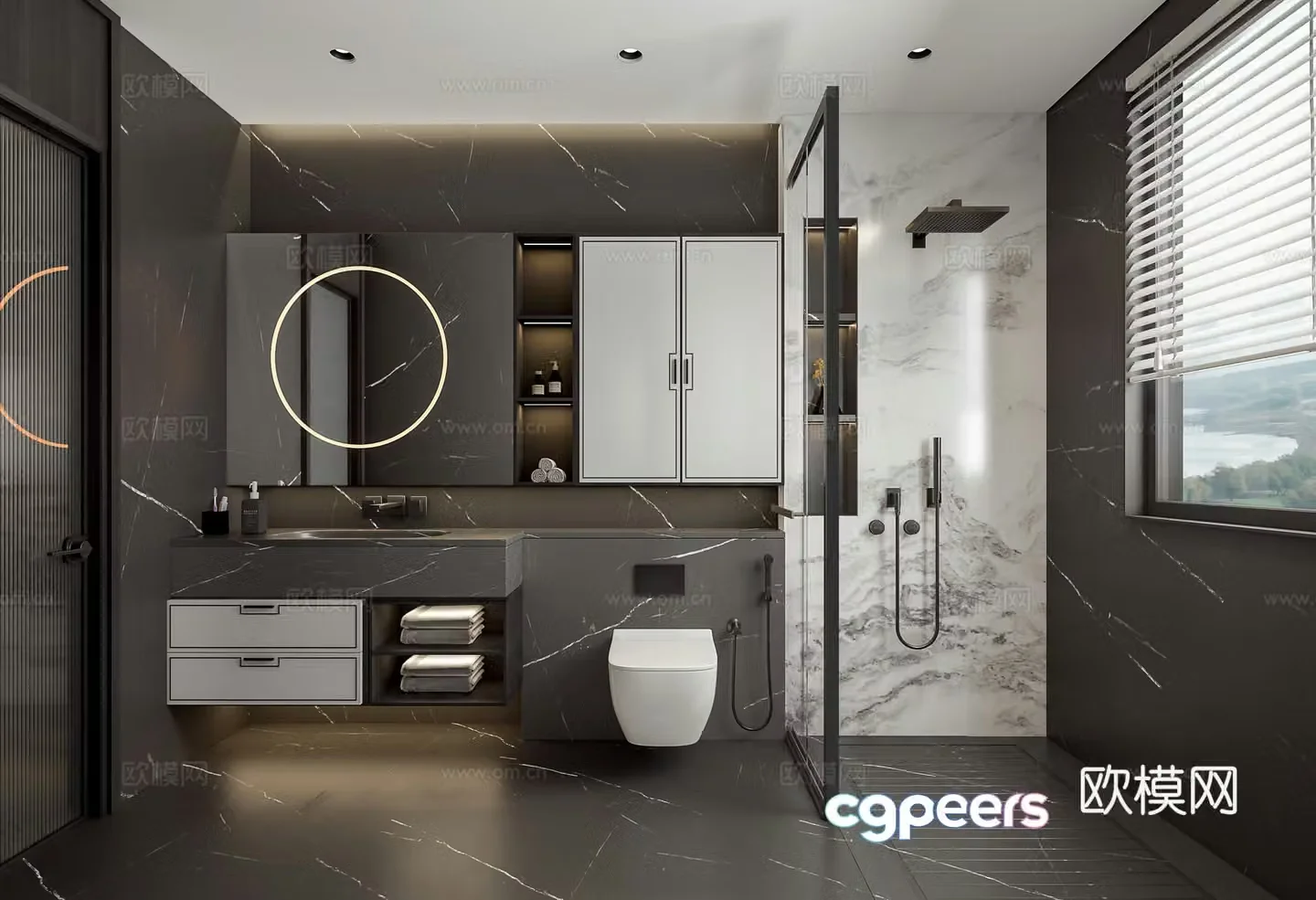 New Chinese bathroom 3D model