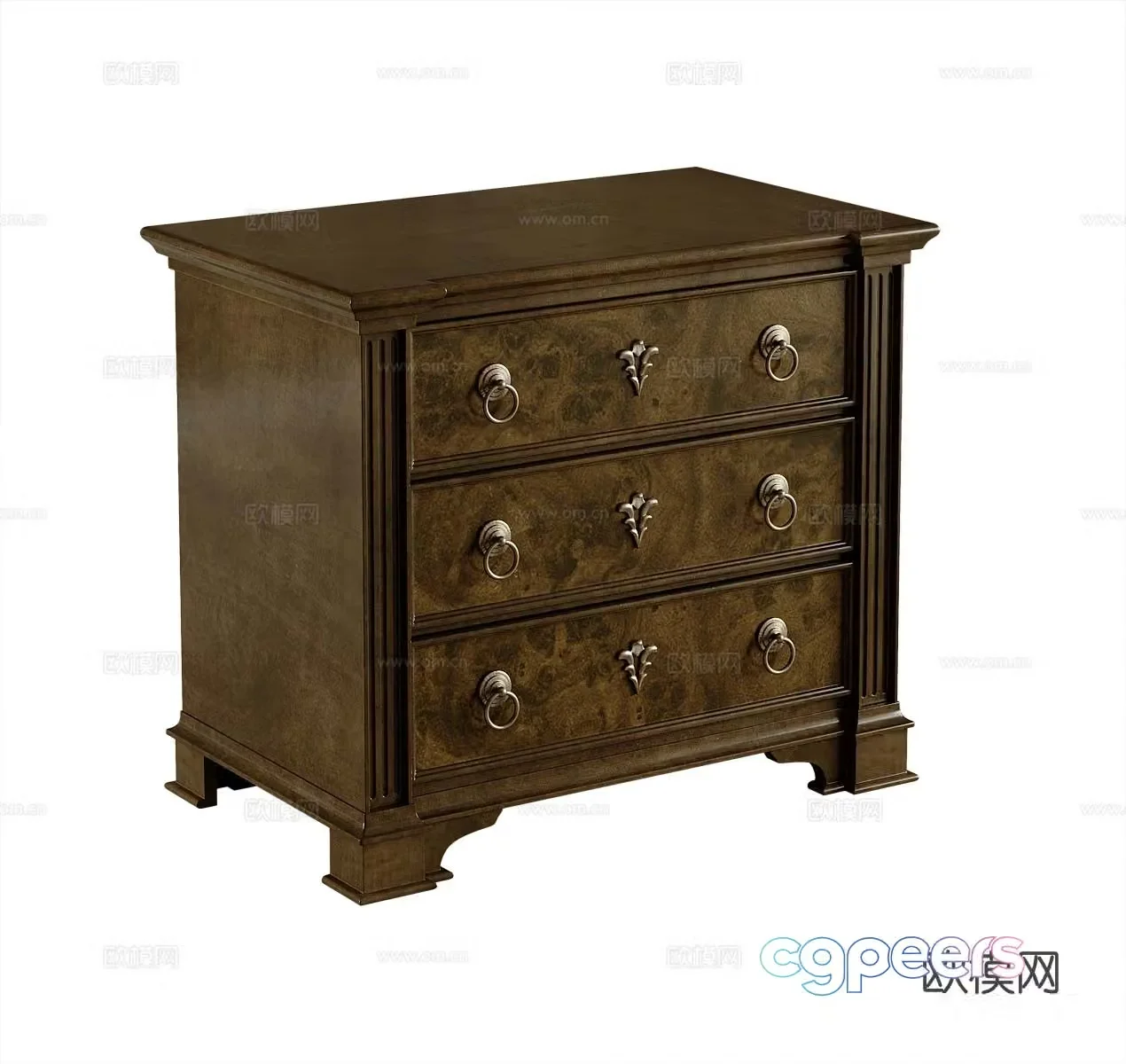 American bedside table 3d model