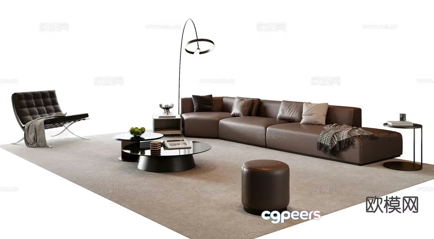 Italian sectional sofa 3d model