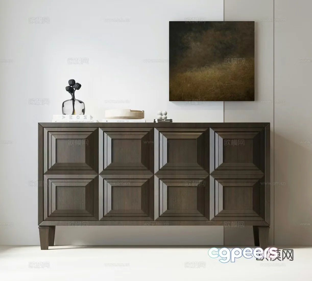 Modern porch cabinet Italian porch cabinet Modern side cabinet Modern decorative cabinet Modern decorative painting Italian 3D model