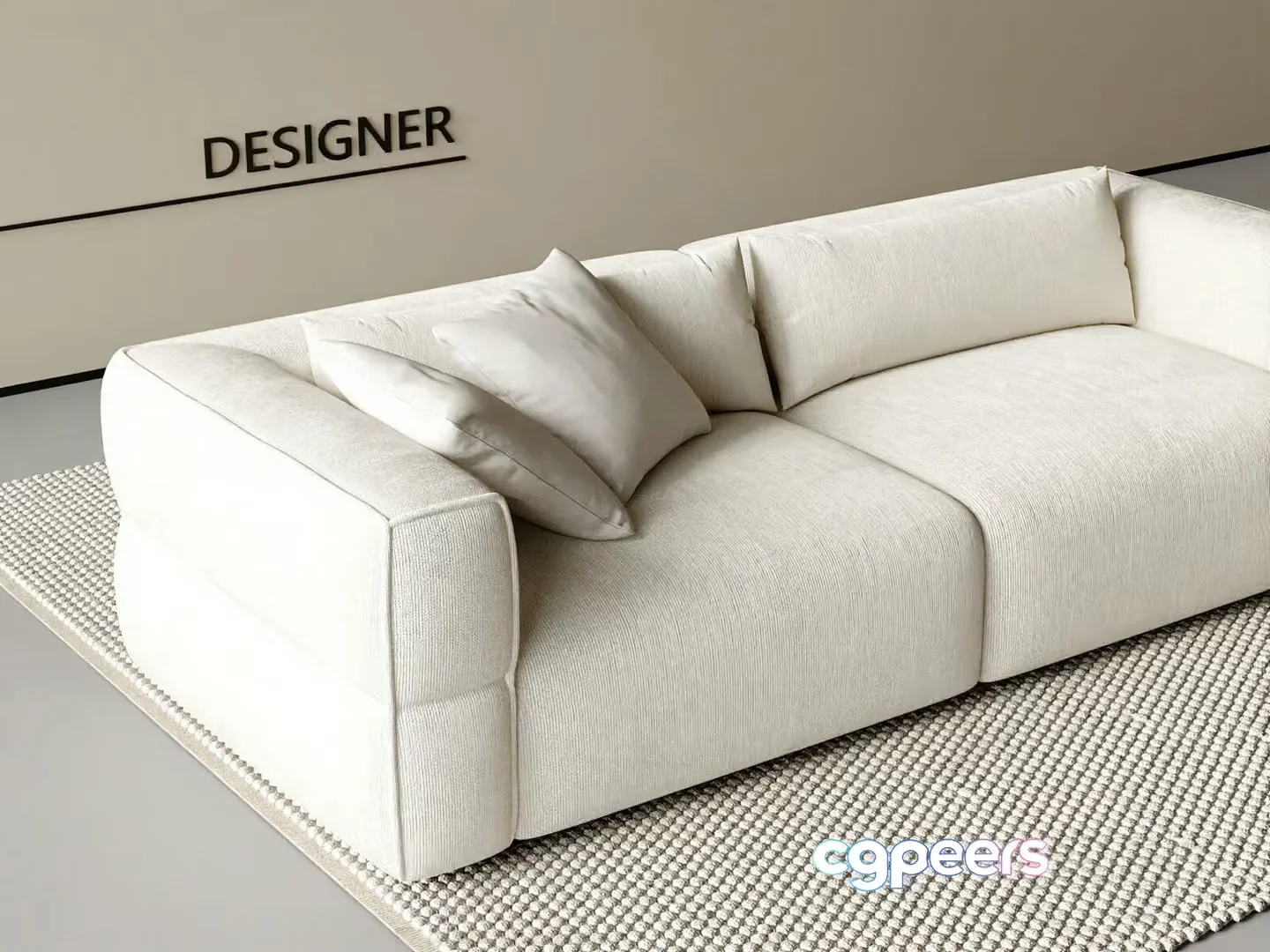 A White Couch 3D Model – 9585 – CORONA Render