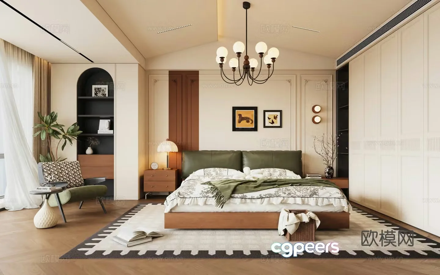 French medieval style home bedroom 3D model
