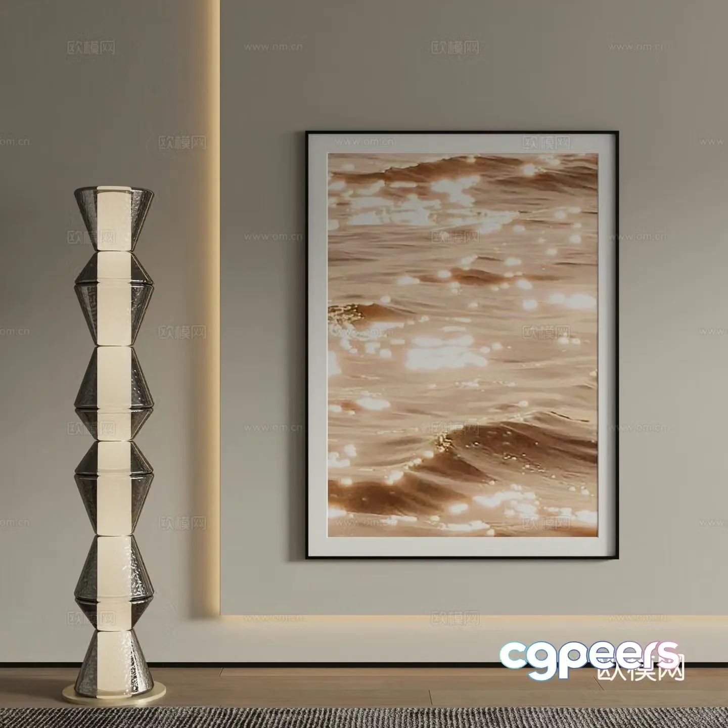 Modern abstract painting Decorative painting 3d model