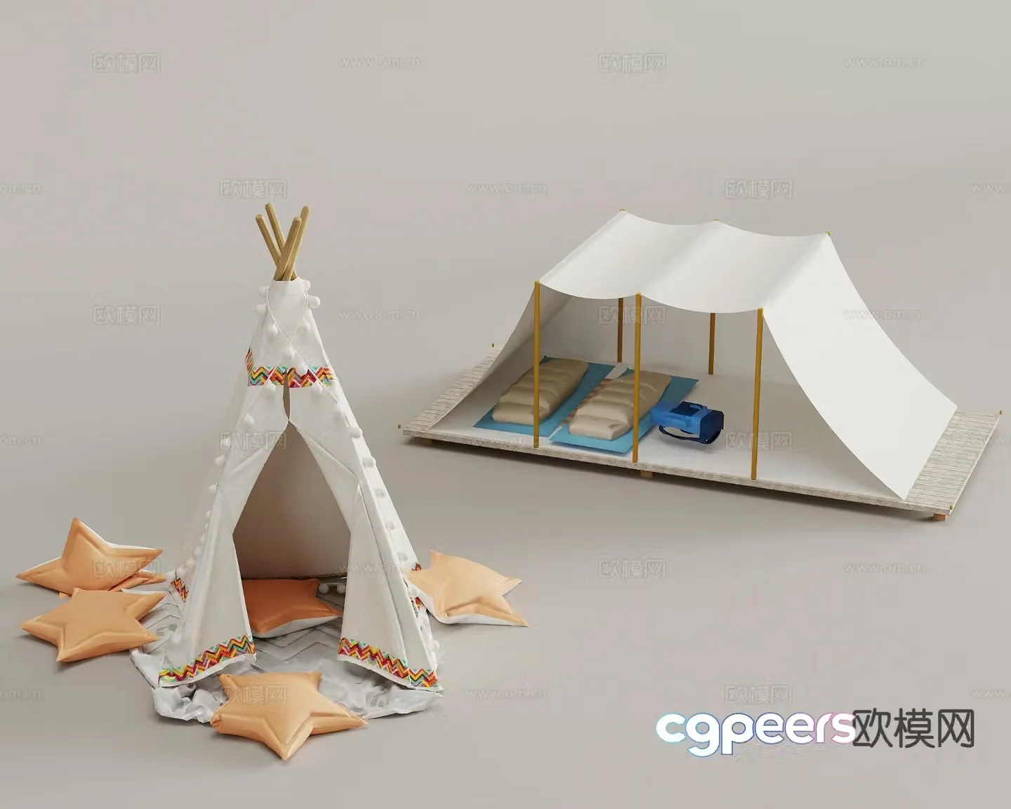 Modern tent outdoor tent outdoor sleeping bag 3d model