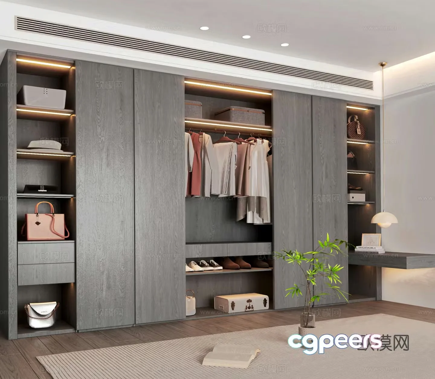 Modern wall wardrobe 3d model