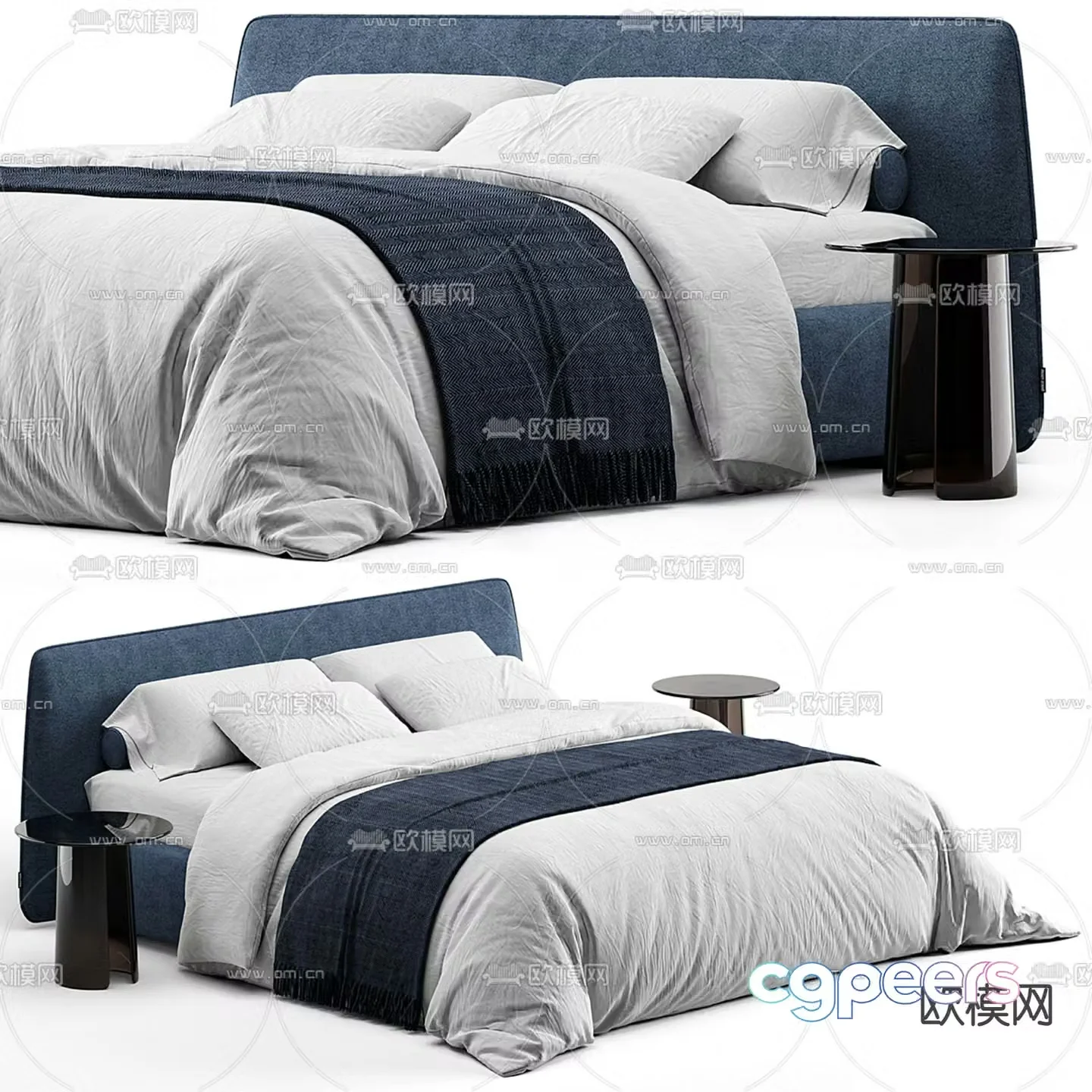 Double bed 3d model