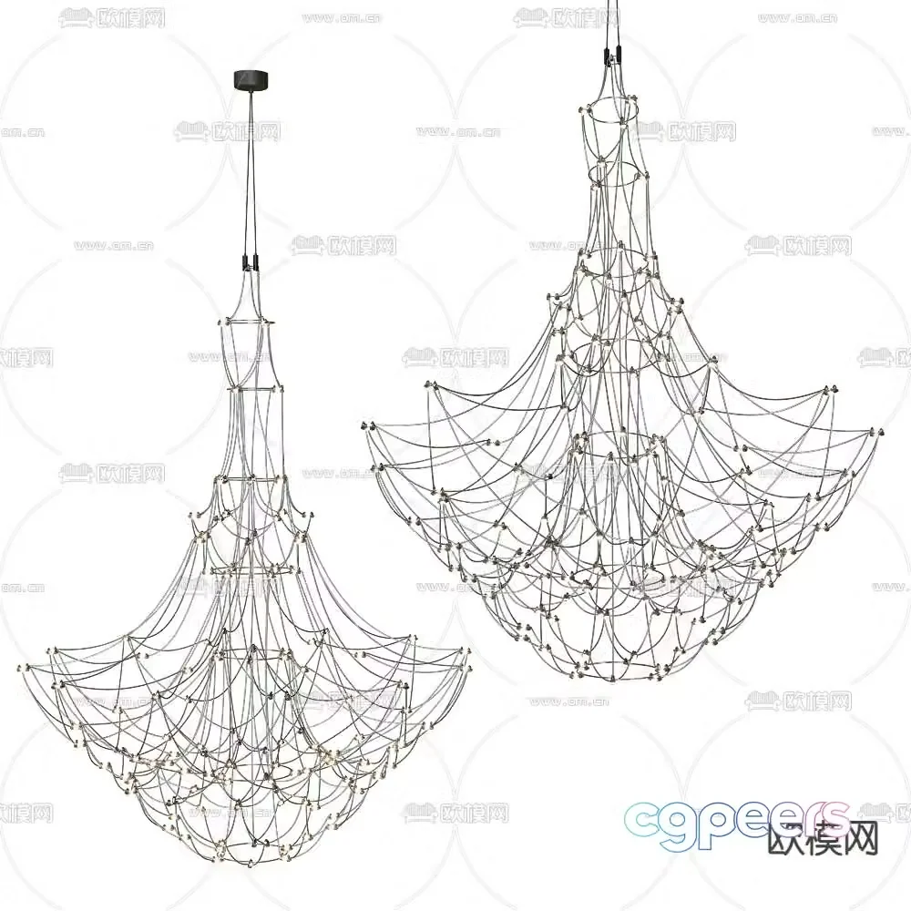 SPATIAL array chandelier lobby chandelier 3d model