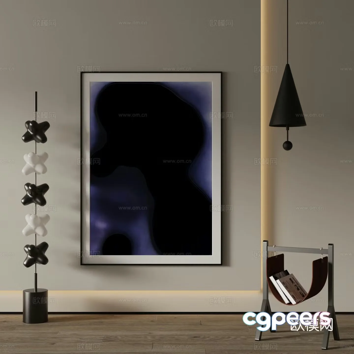 Modern Art Painting Decorative Painting 3D Model