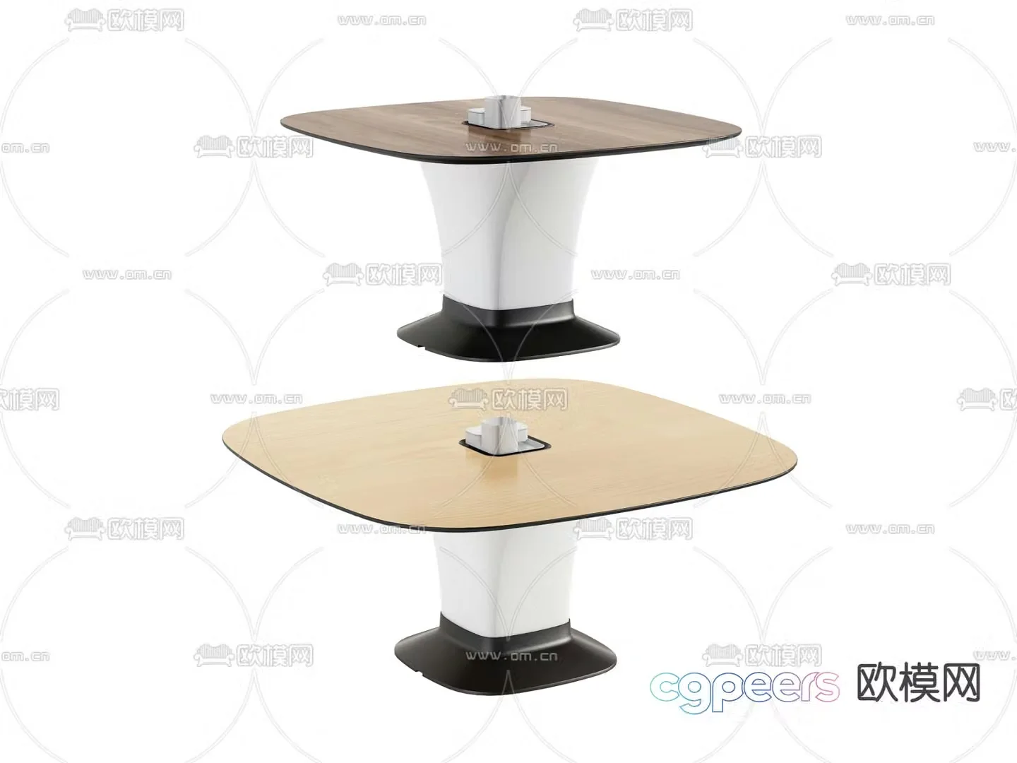 Modern square conference table office desk 3d model