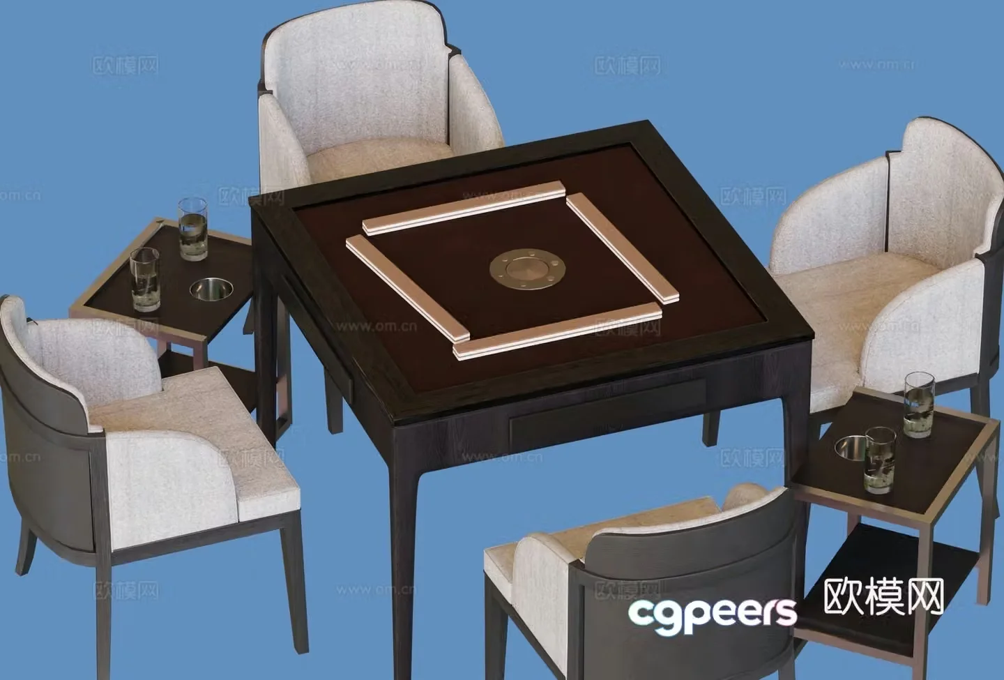 Modern mahjong table 3d model