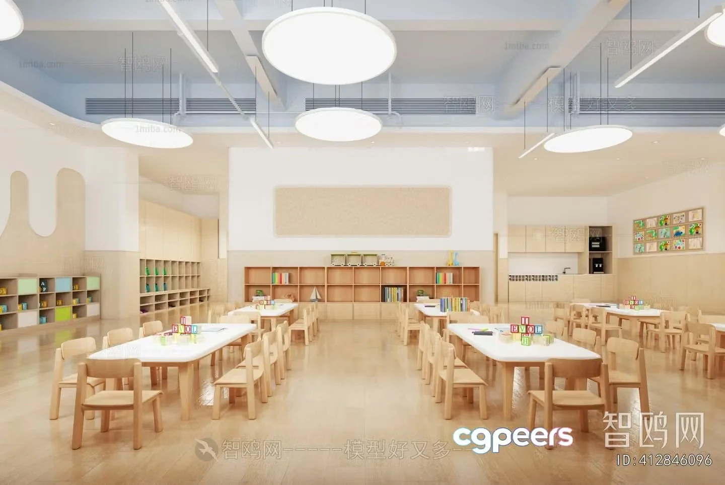 Modern Classroom 3D Model – 9691 – VRAY Render