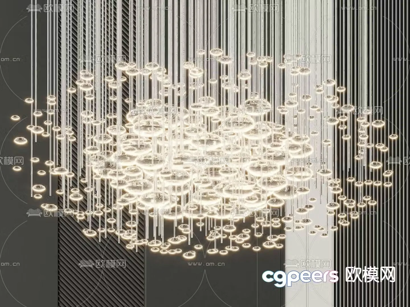 Light luxury decorative lamp crystal lamp 3d model