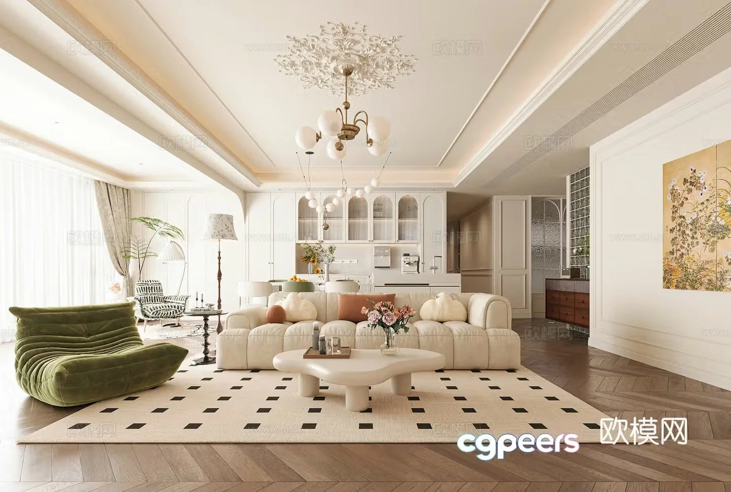 French living room 3d model