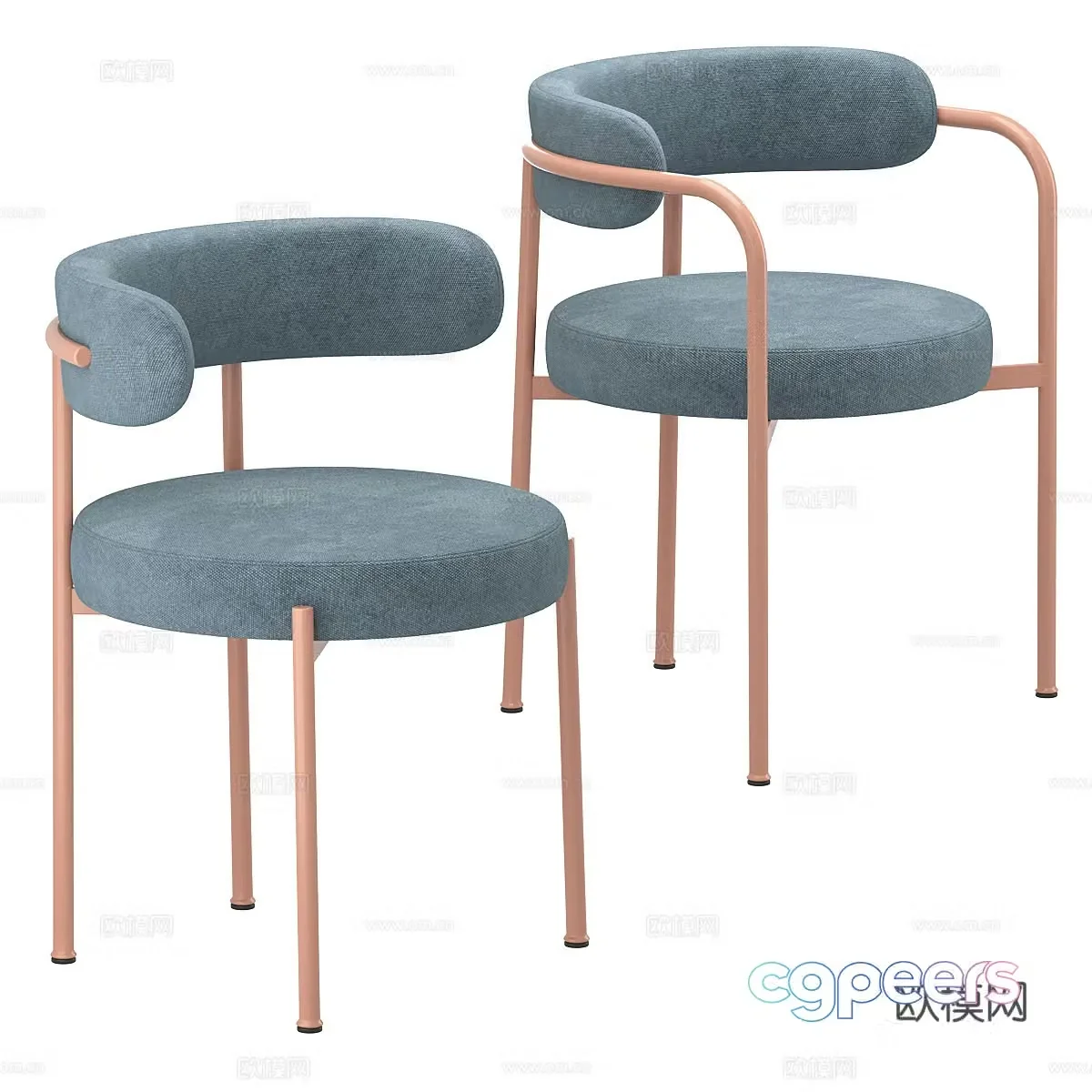 Modern fabric chair dining chair 3D model