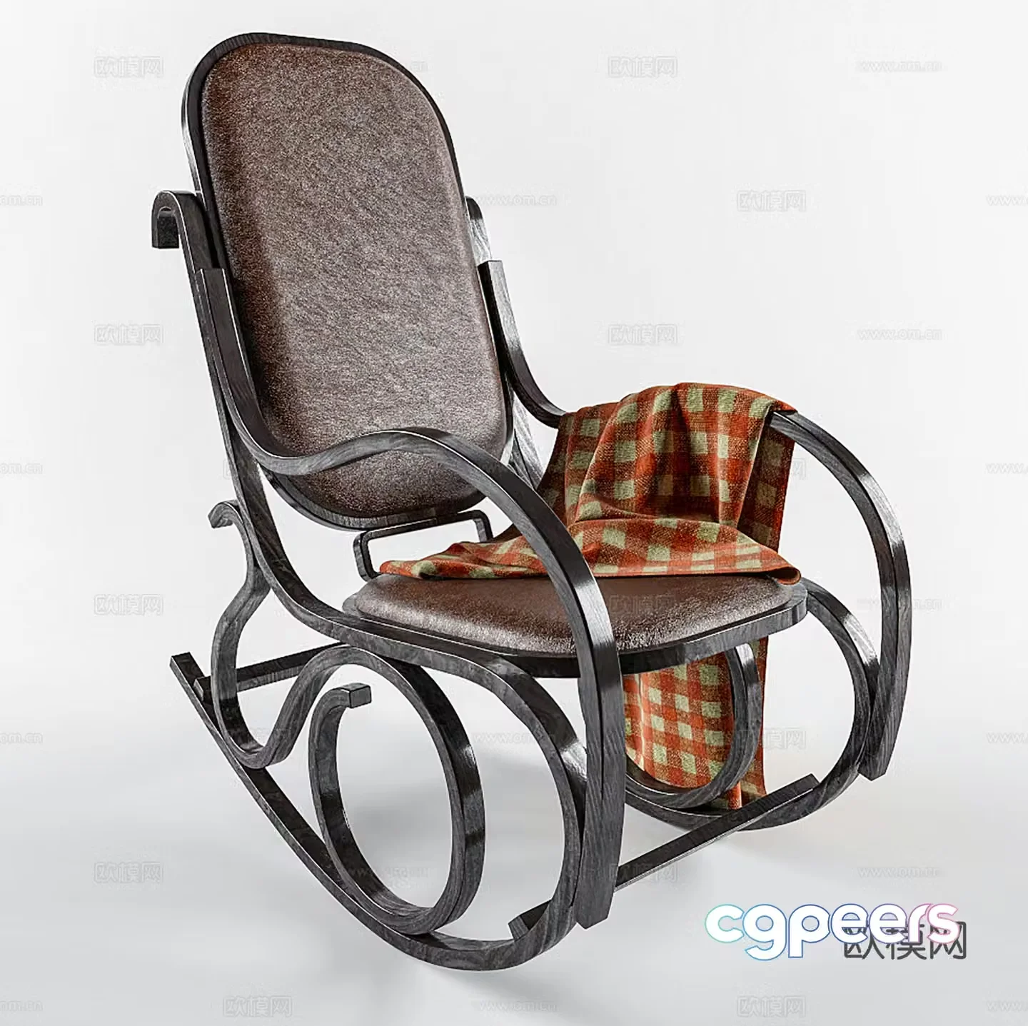 New Chinese style recliner indoor recliner rocking chair 3D model